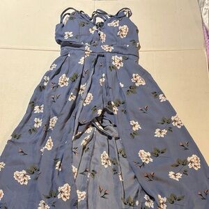 Floral Blue  short Maxi Dress size S